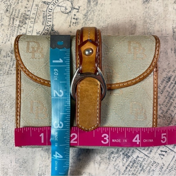 Dooney & Bourke  Leather and Canvas Trifold Wallet Gold Tone Hardware - Picture 13 of 13